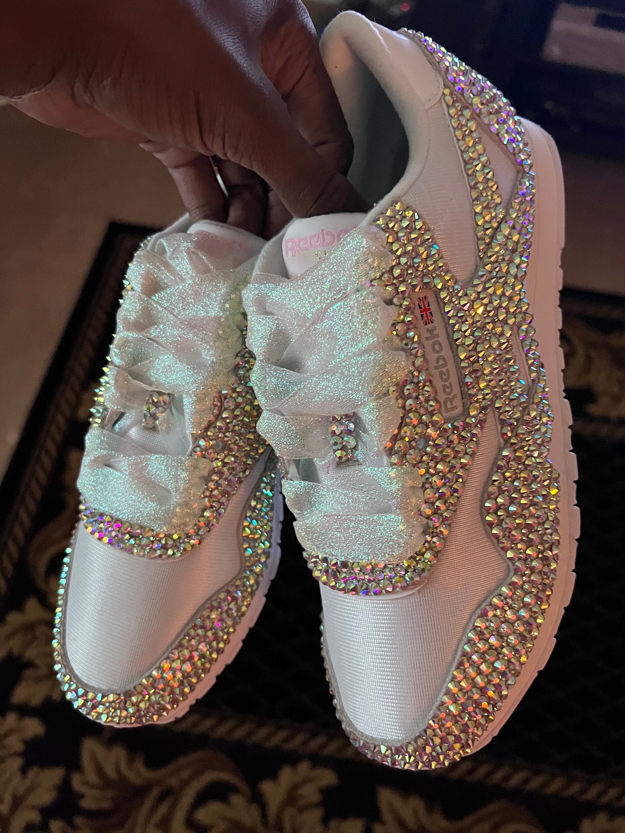 The diamond Reebok Custom Bling Rhinestone Sneakers Shoes - Etsy
