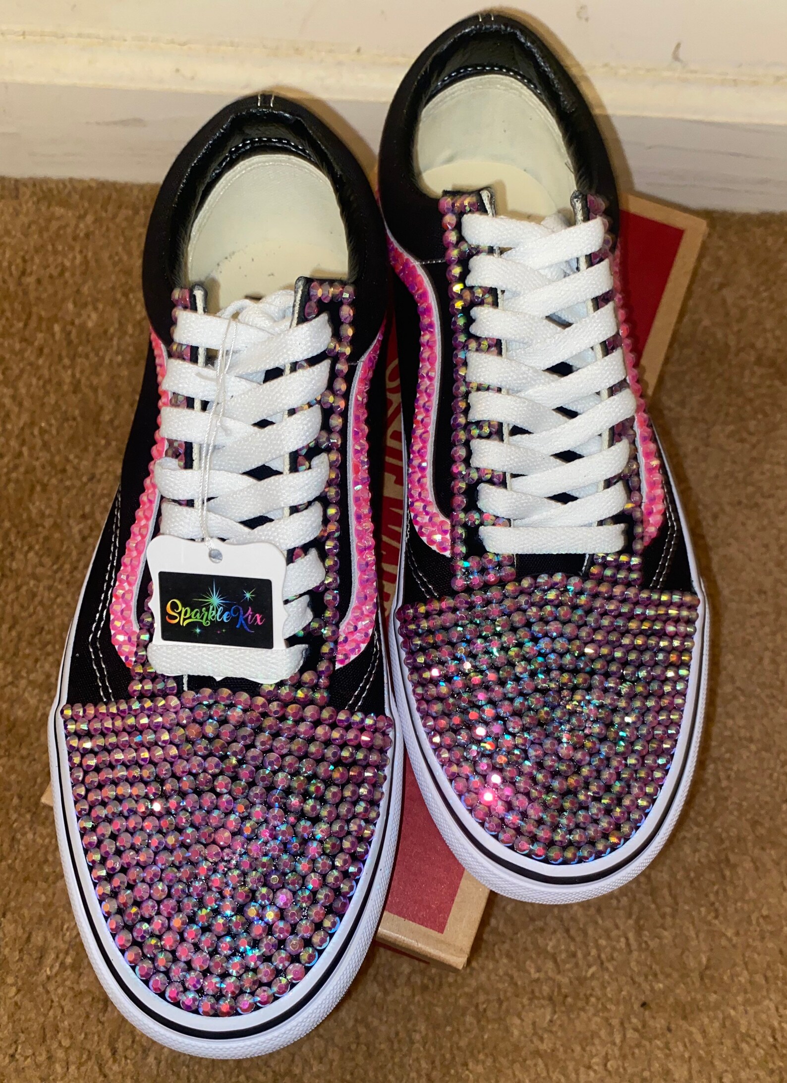 Custom Bling Rhinestone Vans Sneakers Shoes Etsy