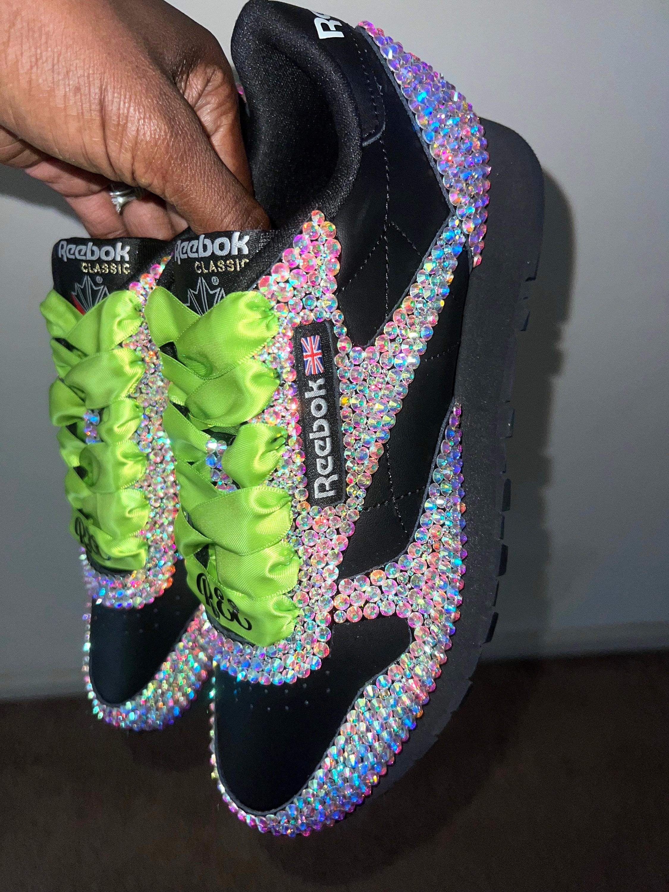 The “diamond Reebok” Custom Bling Rhinestone Sneakers Shoes - Etsy