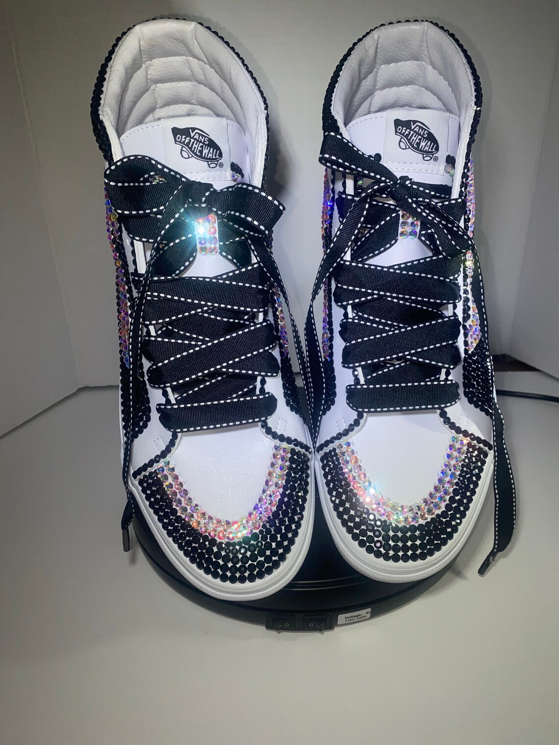 Vans Skool Rhinestone High-top Custom Rhinestone Vans Sneakers - Etsy