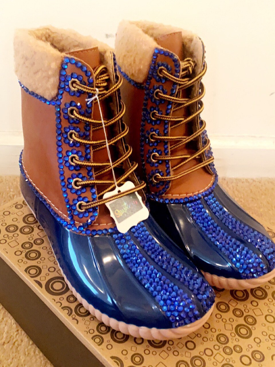 Custom Bling Rhinestone Rain Duck Boots Shoes Etsy Canada