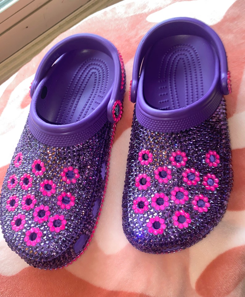 Custom Bling Rhinestone Crocs Shoes Etsy