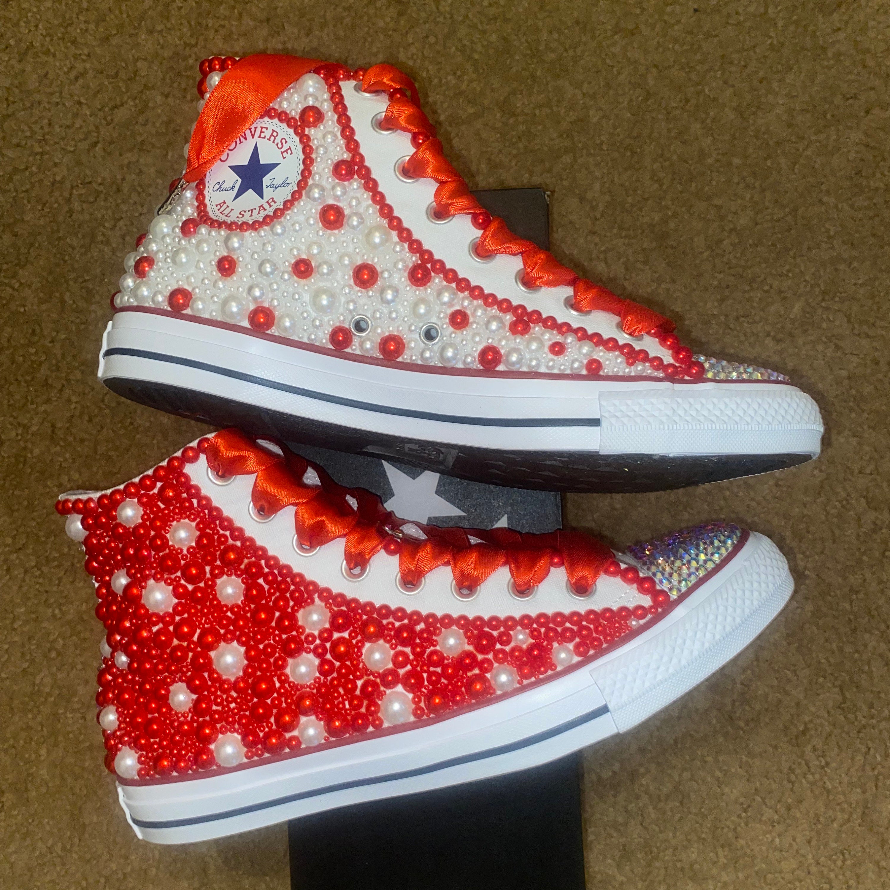 Bling Pearl Chuck Converse Allstars Shoes - Etsy België