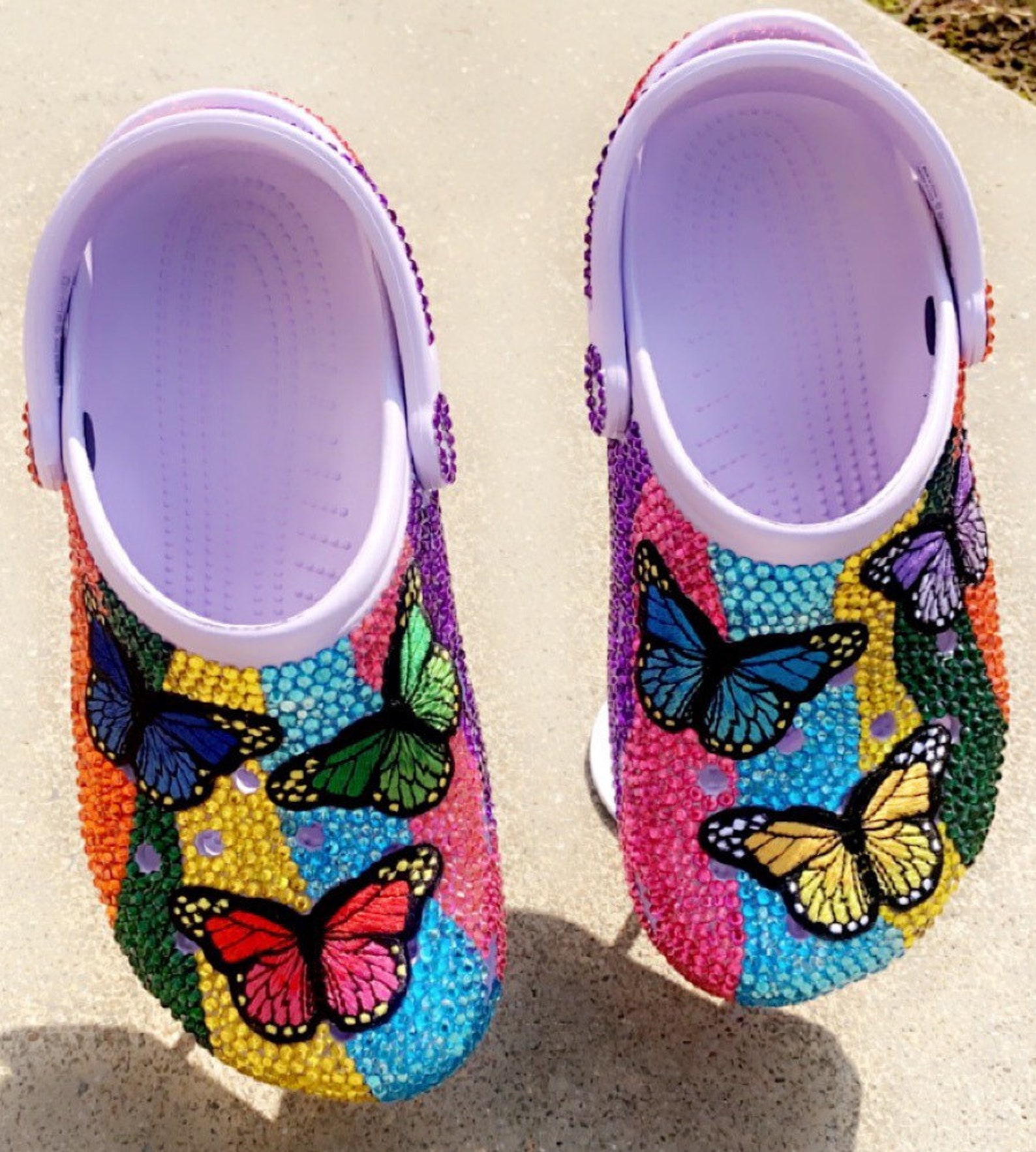 Custom Bling Rhinestone Crocs Shoes Etsy