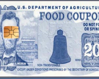Custom Food Stamp Debit Credit Card Skin Decals Stickers, Food Coupon Card skin