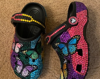 Butterfly Custom Bling Bedazzled Rhinestone Crocs Shoes