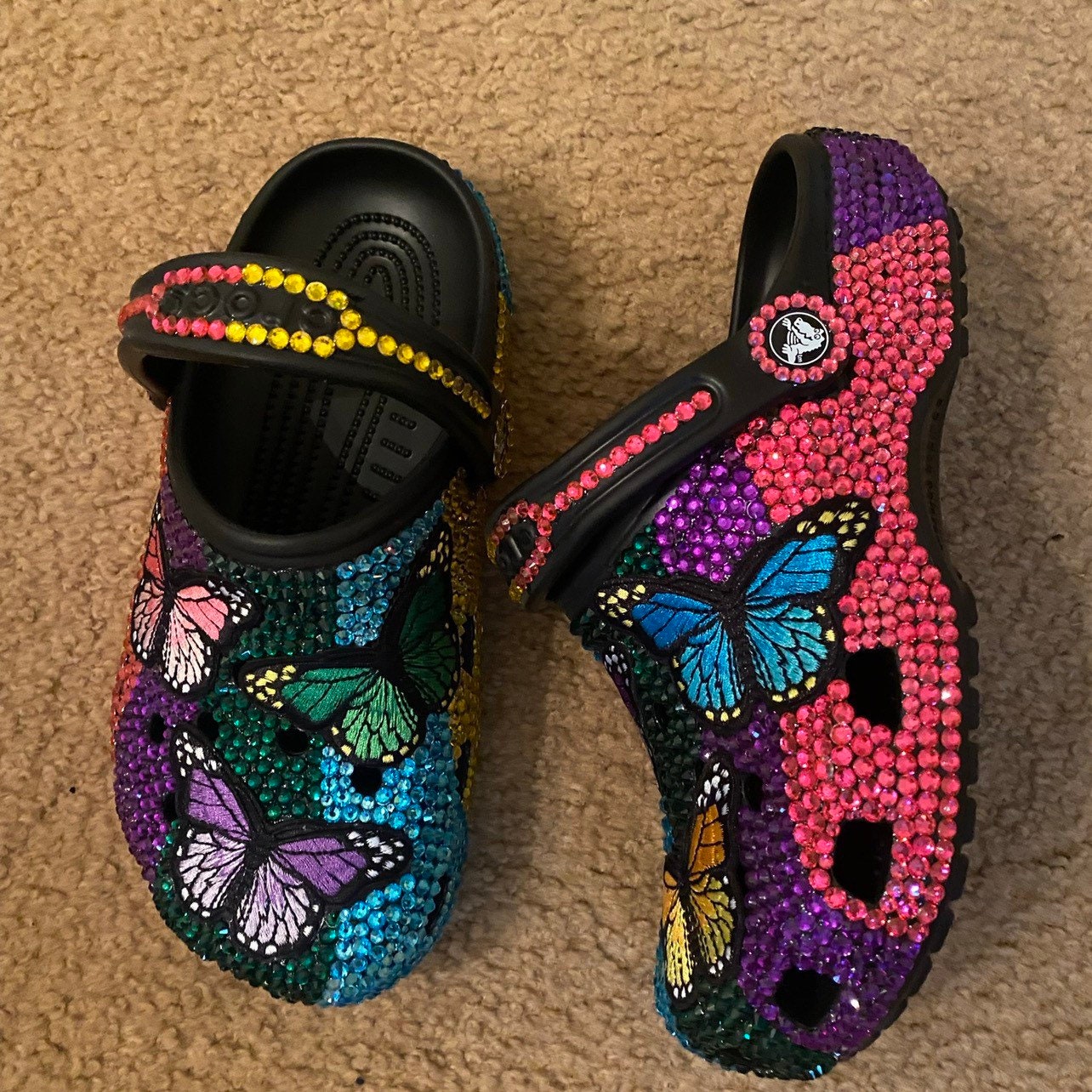 Blue Peacock Rhinestone Croc Charms Designer DIY Gem Pin Shoe Decoration  Clogs Kids Women Girls Gifts