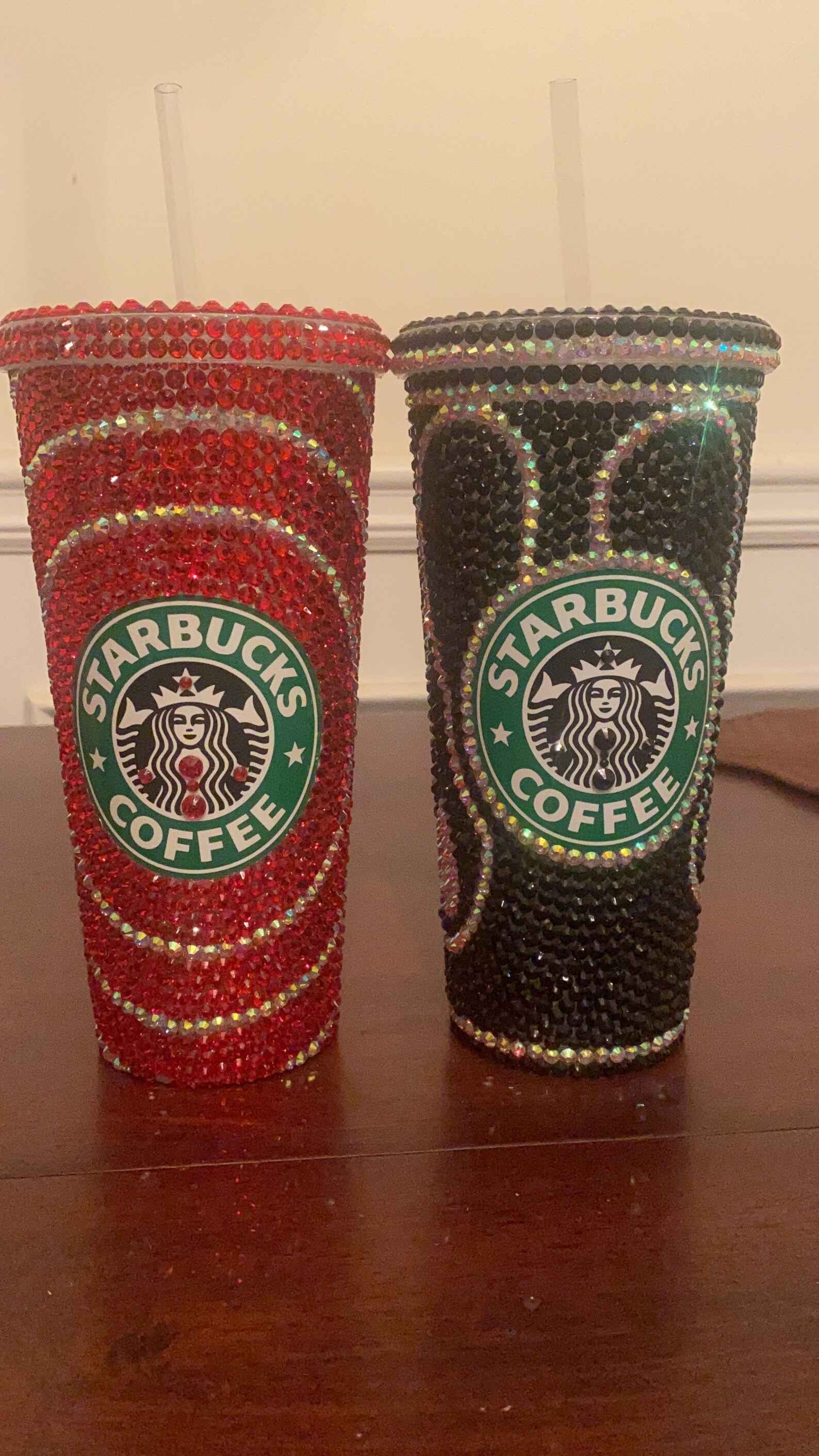 Custom Bling Rhinestone and Pearl Starbucks Tumbler Etsy
