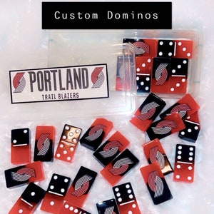 Custom Personalized Large Domino Game Set of 28, Custom Dominos, Bones set