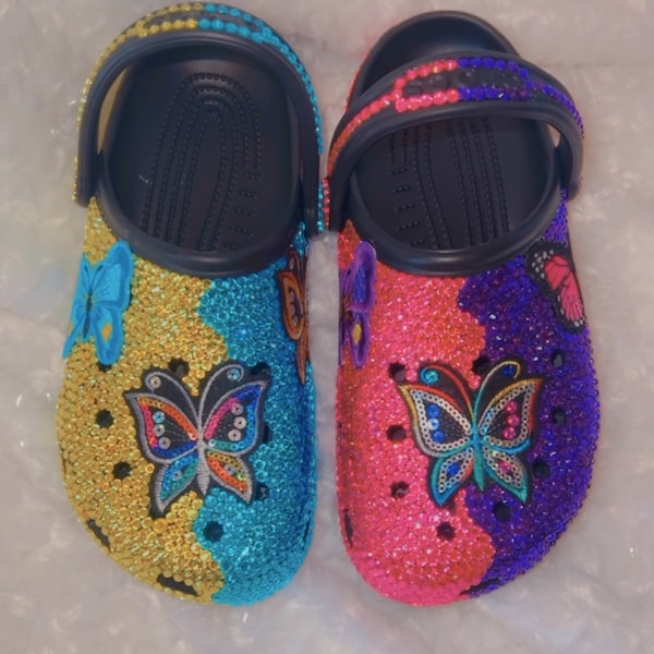 Butterfly Custom Bling Bedazzled Rhinestone Crocs Shoes