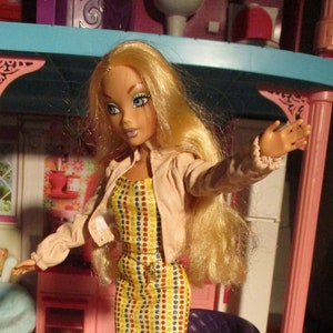Mattel My Scene Kennedy Doll: Pleather Jacket, Geometric Dress