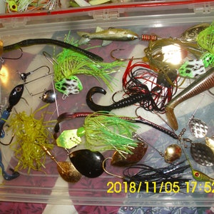 Outdoor Sports Fishing Lures Plastic Case Included  Various Spinner Baits, Crankbaits Gotta Go!