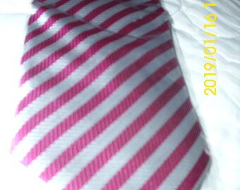 Verie God  Classic Neck Tie 100 Silk 1999  Striped Gray Pink