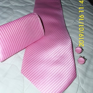 Men's Woven Knit Tie Set: Cufflinks & Hankie - Three Piece
