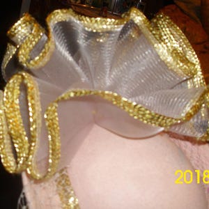 Vintage Pink Wool Hat: Gold Trim Church Fascinator image 5