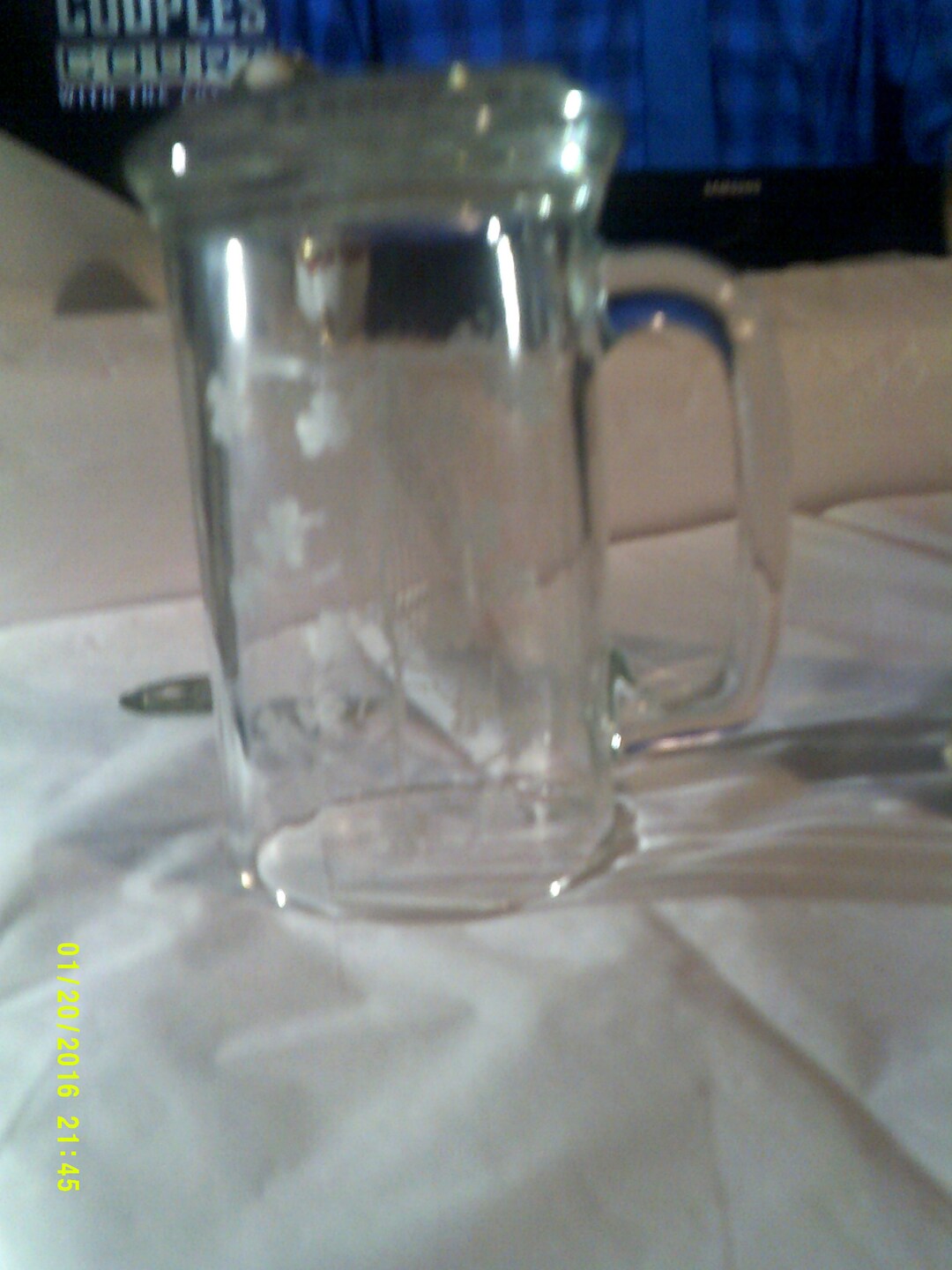 Eamon Glass Hand Cut in Dublin Ireland Shamrock Harp Mug Eamonn