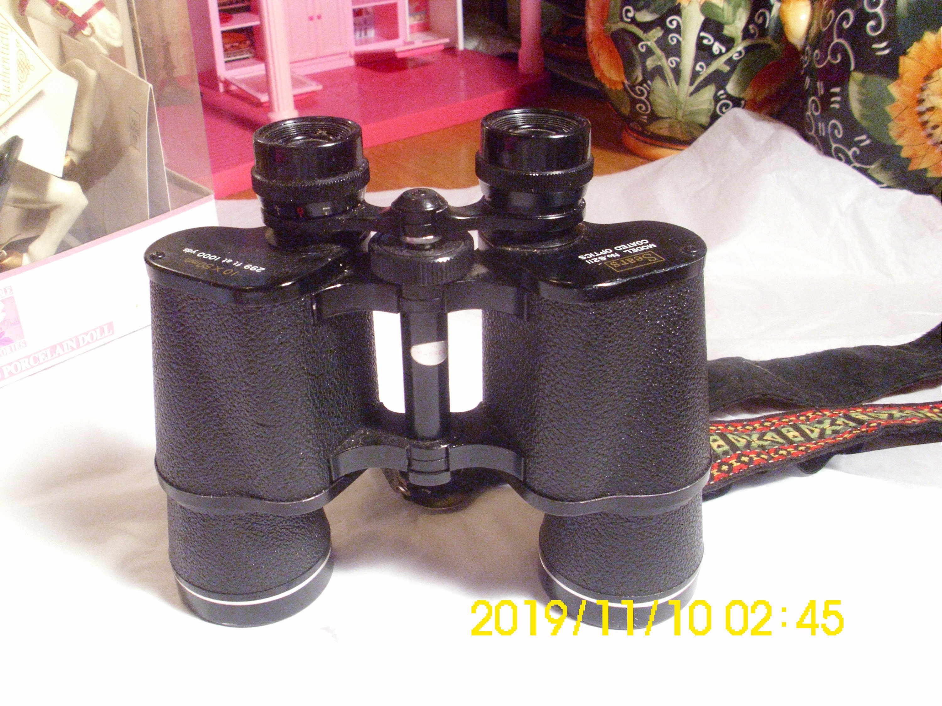 Vintage Binoculars Sears Coated Optics 10 X 50mm Colorful