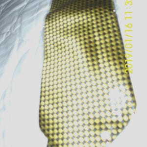 Lidalia 100 Percent Silk Neck Tie Gold Black Herringbone Check Classic Length image 4