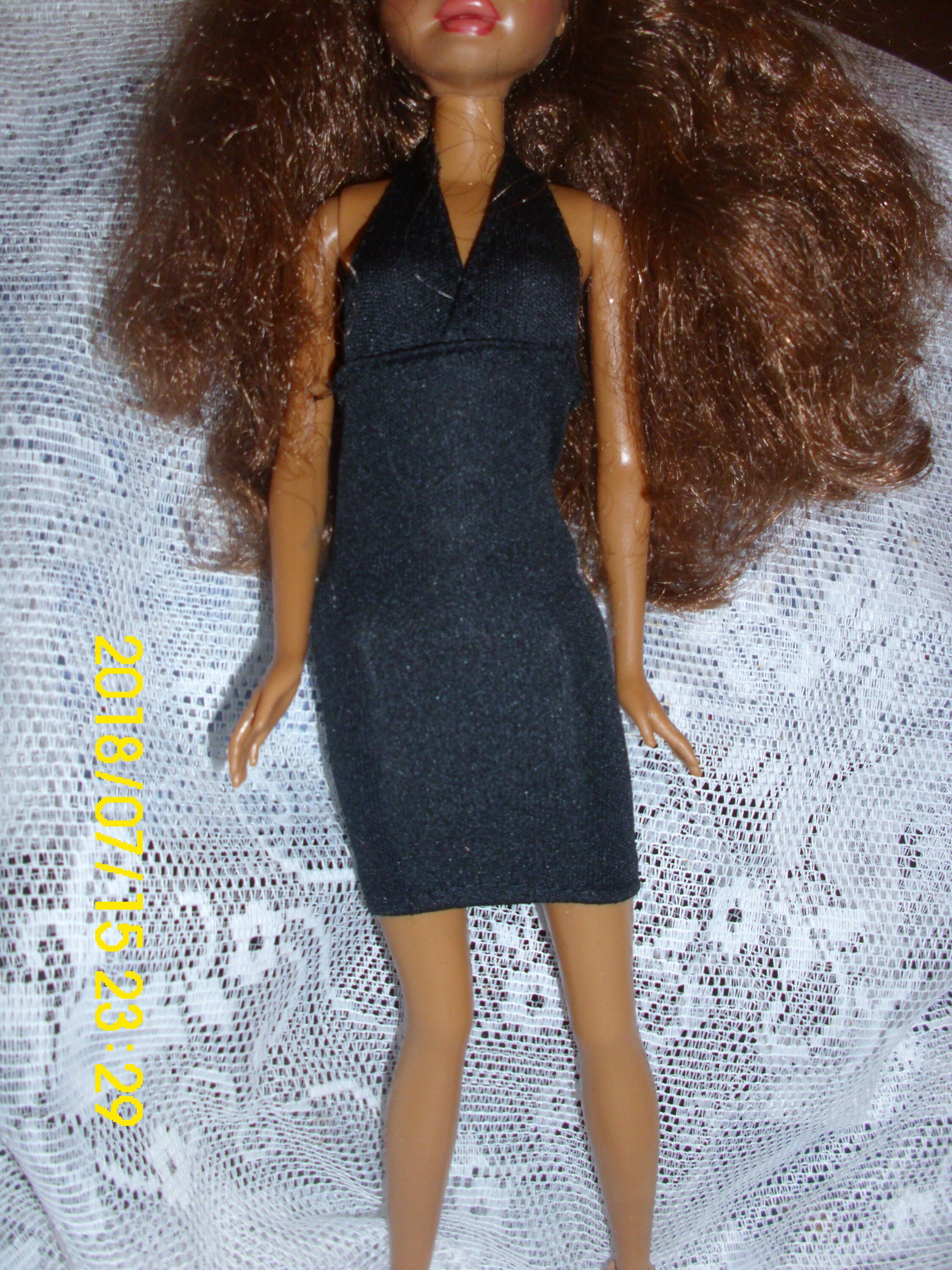 Barbie Doll My Scene Madison Fab Faces Fashion Metallic Lace Ruffle Dress 