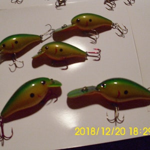 Set of Fishing Lures Painted By Custom Lures  18.00 per    Set of Five Different Lures  collectors set