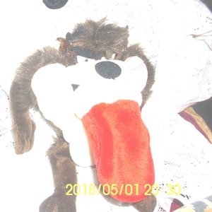 Vintage 1998 Tazmanian Devil Plush: Warner Bros. "Peace On Earth" Stocking Bag