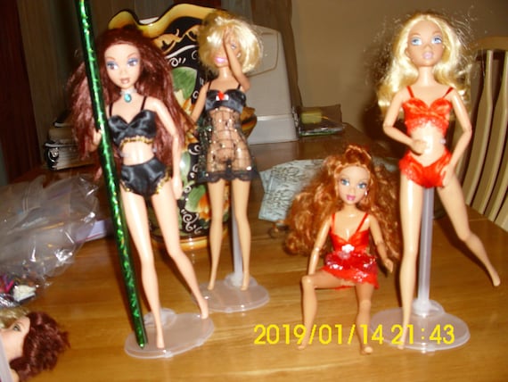Underwear Bra and Panty Set in Pink with Nightie Made to Fit Barbie Doll