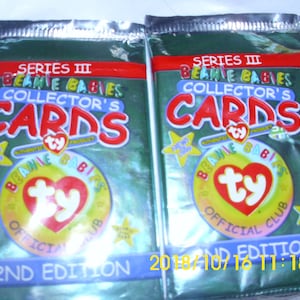 Ty Beanie Babies Official Club Collector&#39;s Cards Second Edition III Series 2 Packs  Unopened