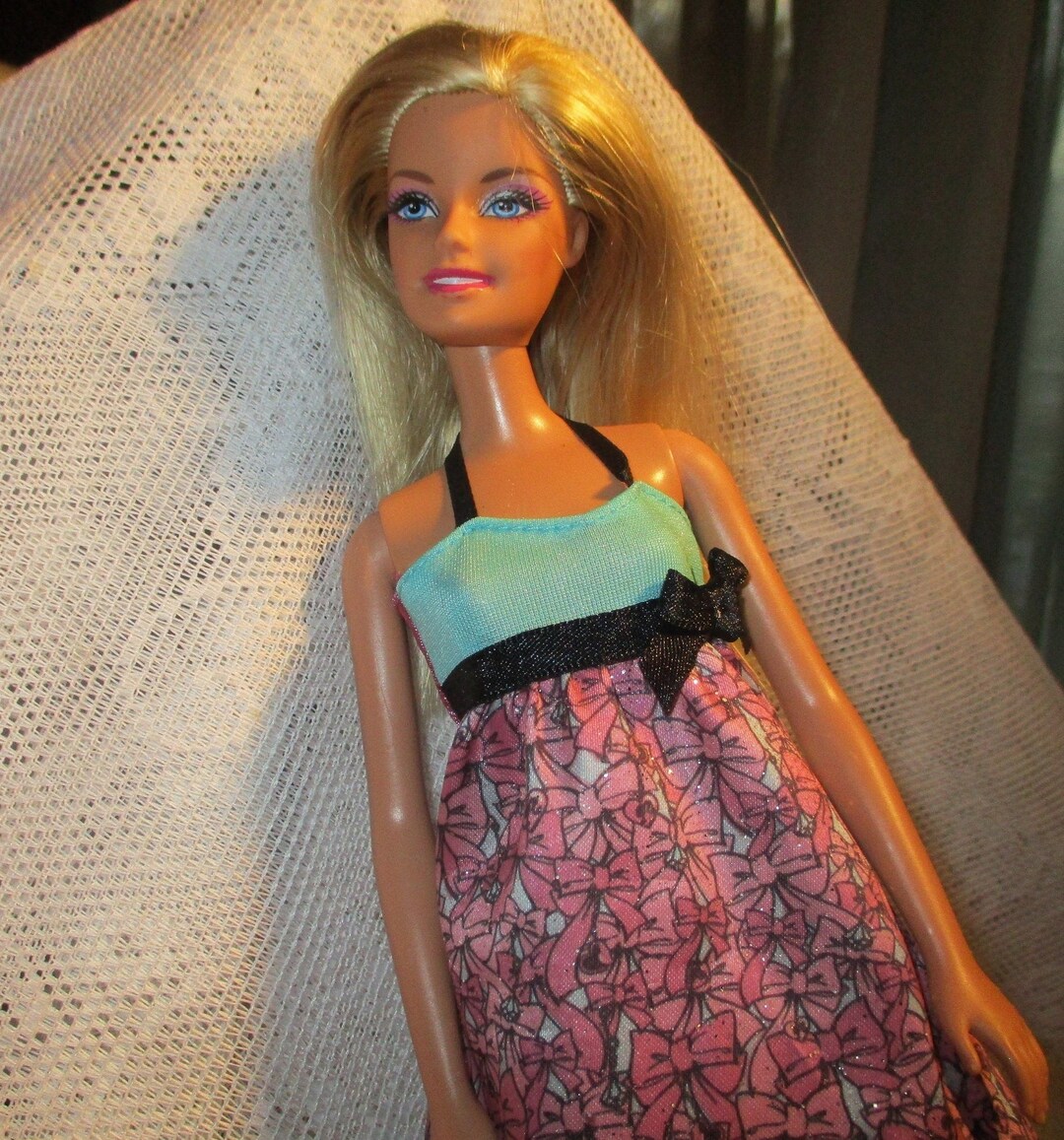 Mattel Barbie Doll Blonde Hair Green Eyes Cute Party Dress - Etsy