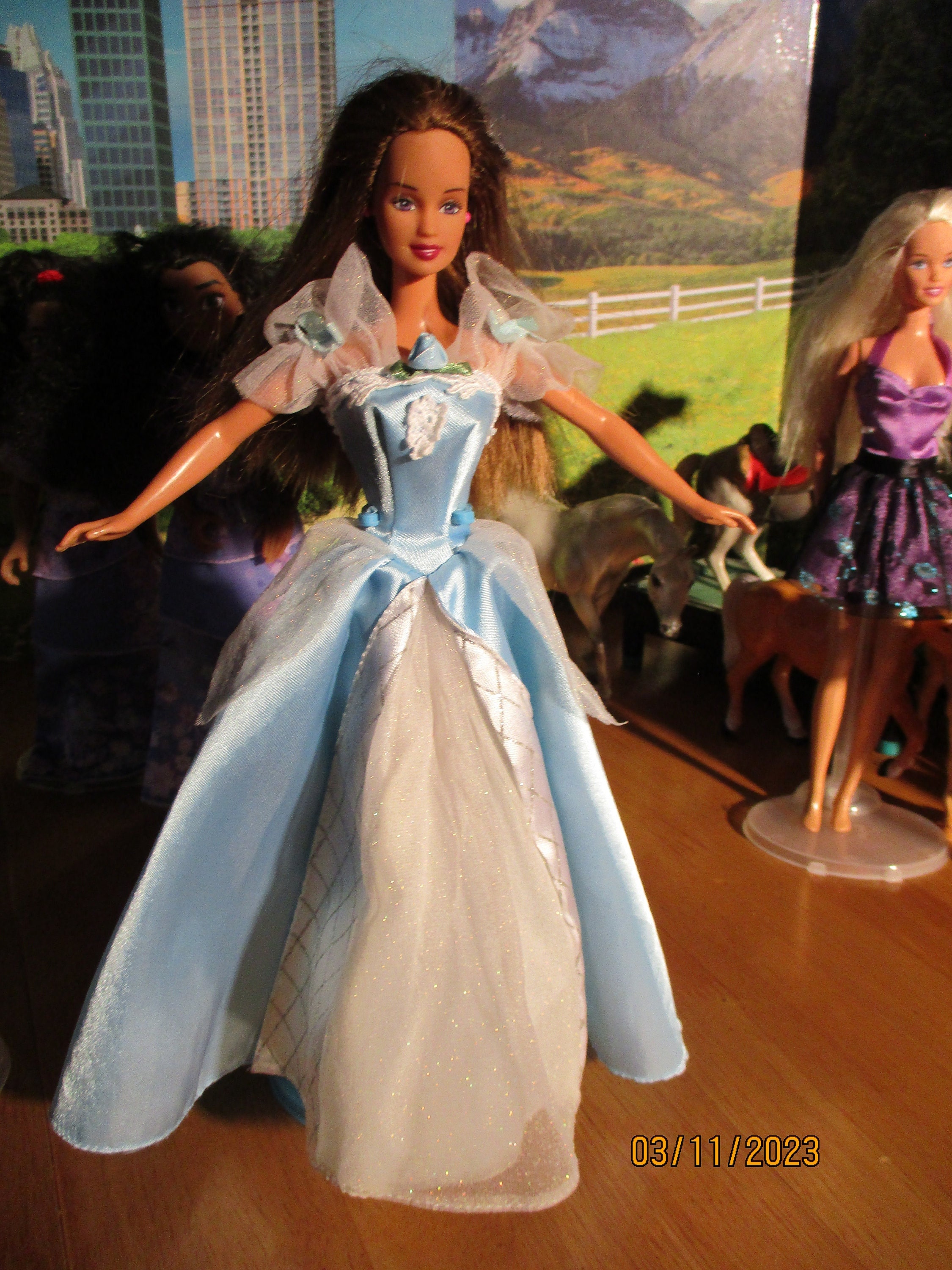 barbie 2023 blue dress NEW! 2023 Barbie Signature Looks #15 Made To Move Petite Doll Blue & Pink Dress