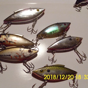 Fishing Lures  Vintage Lures  Set of Crankbaits  Red Zone  Neon G-Film  Cordell Spots Metal  Plastic