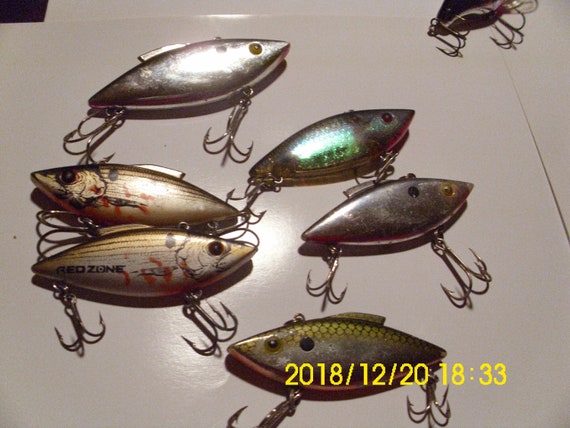 Fishing Lures Vintage Lures Set of Crankbaits Red Zone Neon G-film Cordell  Spots Metal Plastic 