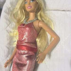 Vintage 1990s Millie Barbie Doll: Hot Pink Metallic Gown