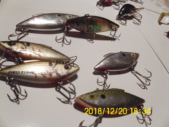 Fishing Lures Vintage Lures Set of Crankbaits Red Zone Neon G-film Cordell  Spots Metal Plastic 