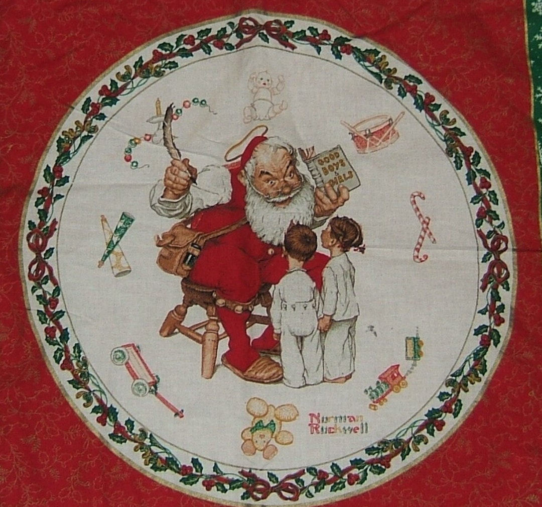 Norman Rockwell Vintage Christmas Pillow Cover 19.5x17 Hand Made Etsy