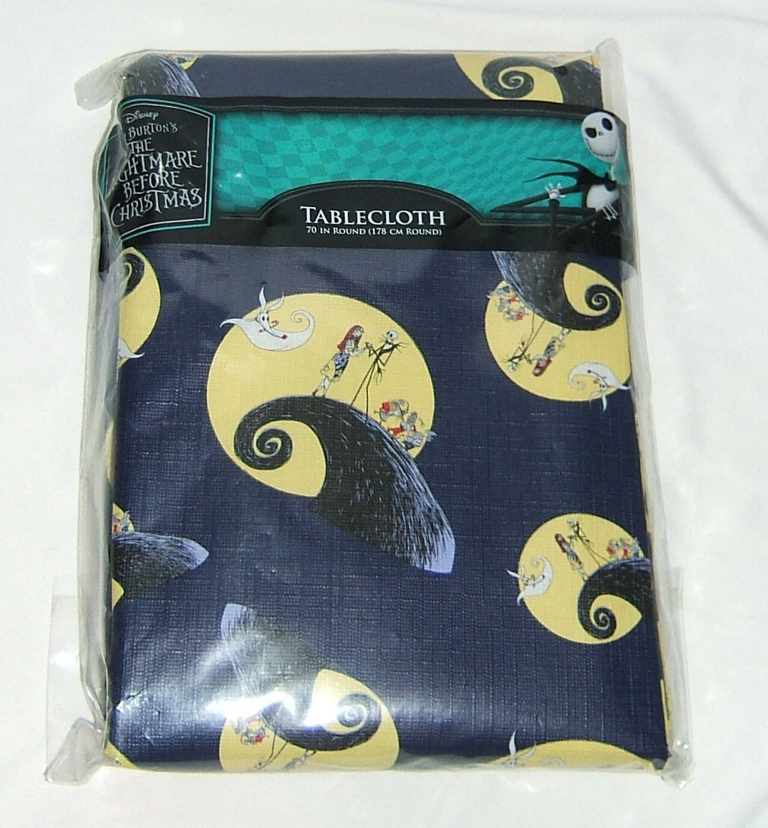 The Nightmare Before Christmas Round Vinyl Tablecloth Purple Etsy