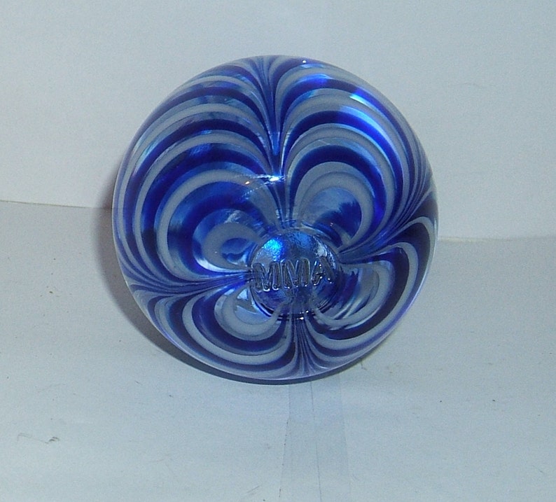 Hand Blown Decorative Glass Paperweight Signed MMA Etsy