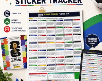 World Cup 2026 Soccer Sticker Tracker for Panini Album | Printable Checklist | Instant Download