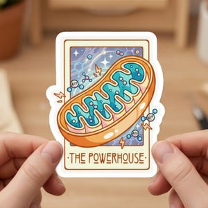 Mitochondria Tarot Card Sticker | The Powerhouse | Biology Science Gift afbeelding 1
