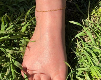 14K Gold Filled Simple Figure 8 Anklet, Delicate Gold Anklet, Simple Delicate Thin Gold Filled Anklet, Gold Filled Simple Anklet