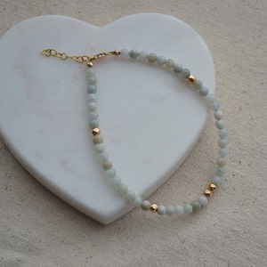 Burma Jade Crystal Bracelet, Jade and Gold Filled Beaded Bracelet, Burma Jade Beaded Bracelet, Protection Bracelet, Calming Crystal Bracelet