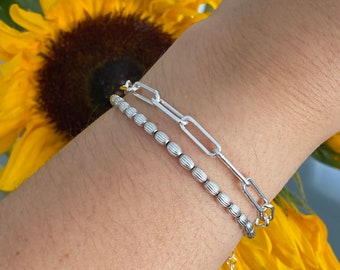 Bracciale catena a stella, in argento Sterling 925, regolabile