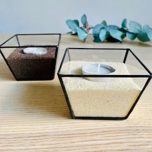 Kerzenhalter aus Glas und Aromasalz-Set, Dekoration, Heimdekoration, personalisierte Geschenke, Geschenke