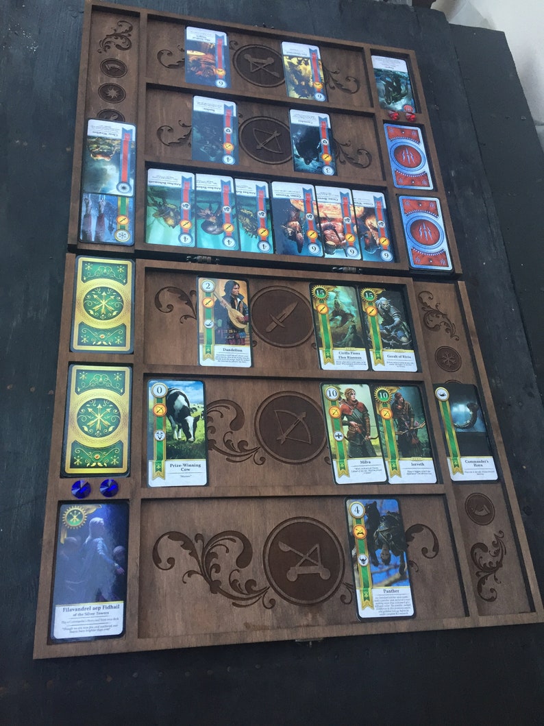 Brown GWENT Board Golden GWENT game Board Witcher 3 Wild | Etsy