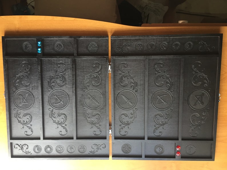 Black GWENT Board Silver GWENT game Board Gwent table Etsy