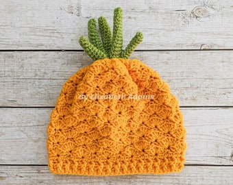 Pineapple Beanie In All Sizes, Crochet Newborn Photo Prop Hat, Photography Costume, Outfit, BTTI Inspired