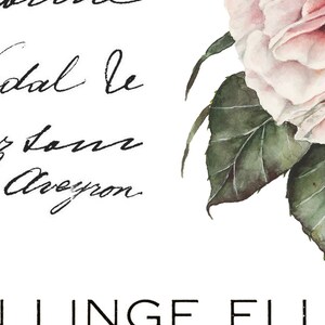 Printable shabby chic french image transfer vintage roses carte posale diy image 3