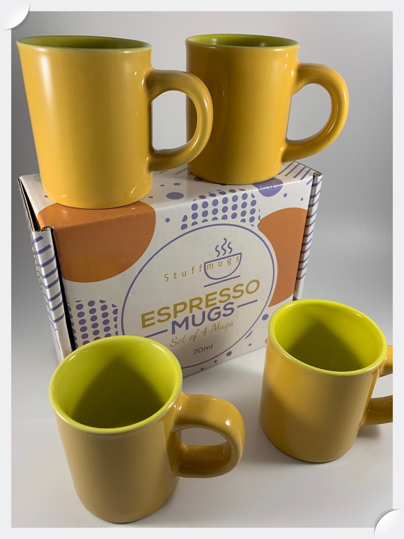 Espresso Cups Set of 4 2.44 Oz 70ml Short Coffee Etsy