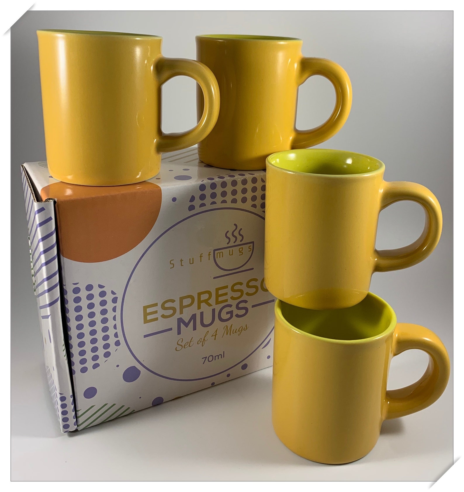 Espresso Cups Set of 4 2.44 Oz 70ml Short Coffee Etsy