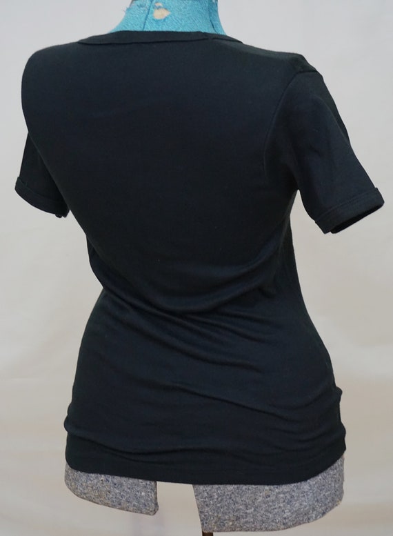 Vintage women's v neck black t shirt - image 3