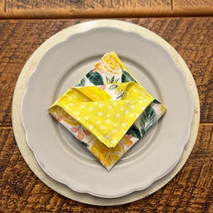 Spring Lemon Reusable Napkins